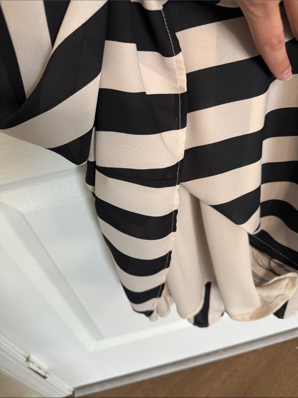 Eva Mendes Striped Midi Length Wrap Dress - Picture 4 of 6